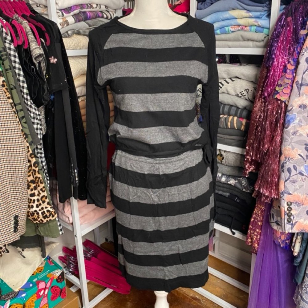 STRIPED SWEATER DRESS